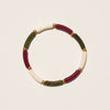 Bracelet Marza – Ecru, bordeaux & olive