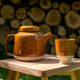 Théière céramique caramel