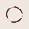Bracelet Marza – Ecru, bordeaux & olive - Pigments