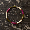 Bracelet Marza – Ecru, fuchsia & olive - Pigments