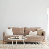 Canapé 3 places Jenny, personnalisable en velours chiné beige - Sits fabrication Européenne chez Pigments boutique fabrication Française et Européenne