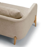 Canapé Jenny, personnalisable détail du dossier élégant en velours chiné beige - Sits fabrication Européenne chez Pigments boutique fabrication Française et Européenne