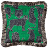 Coussin à franges Vert jungle - Pigments