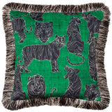 Coussin à franges Vert jungle - Pigments