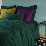 Drap housse Céleste Nori - 100% percale de coton bio - Pigments