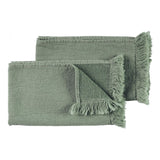 Duo de serviettes Luna Detox green en coton bio - Pigments