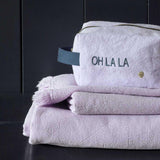 Duo de serviettes Luna Lilas en coton bio - Pigments