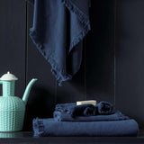 Duo de serviettes Luna Midnight en coton bio - Pigments