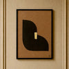 Œuvre Floating House de Marina Coriasco en encre de Chine et feuille d'or et un ocre , moutarde décoration murale contemporaine chez Pigments Bastille, fabriqué à Paris