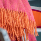 Plaid Mohair Mélange Orange & Pivoine - Pigments