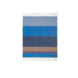 Plaid Mohair Rayures bleu, azur & camel - Pigments