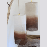 Suspension en lin blanc / Orange fumée - Pigments