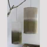 Suspension en lin blanc / Vert mousse - Pigments
