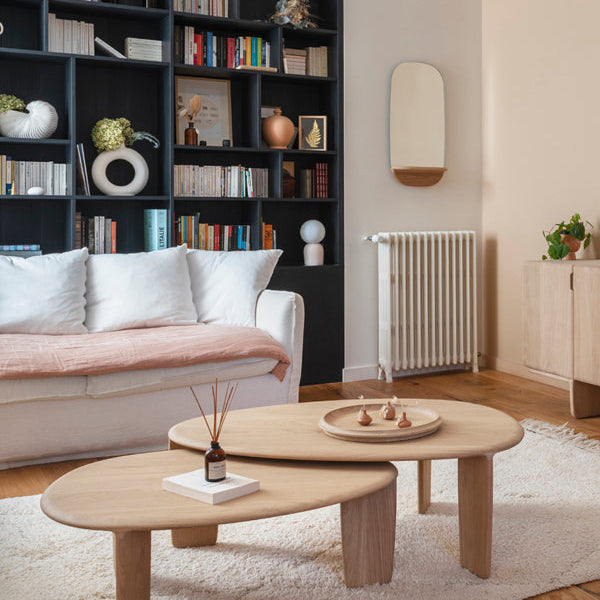 Table basse Téhème gigogne chêne massif fabriqué en France par Drugeot