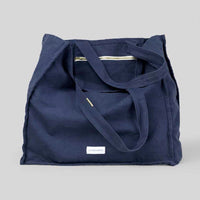 GRAND CABAS BLEU ORAGE EN TOILE DE COTON BIO - Pigments