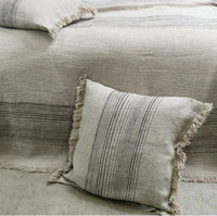 HOUSSE DE COUSSIN LIN ANCIEN RAYURES - LISSOY - Pigments