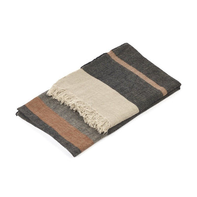 PLAID EN LIN BLACK STRIPE - Pigments