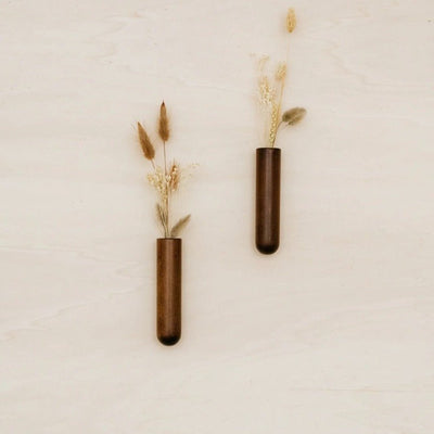 SOLIFLORES MURAUX EN BOIS TEINTÉ NOYER (LOT DE 3) - Pigments
