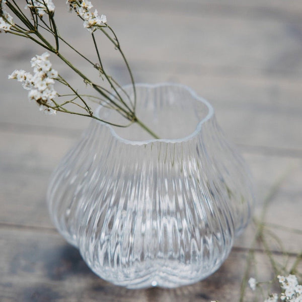 Vase en verre strié - Pigments