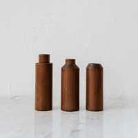 VASES EN BOIS TEINTE NOYER (LOT DE 3) - Pigments